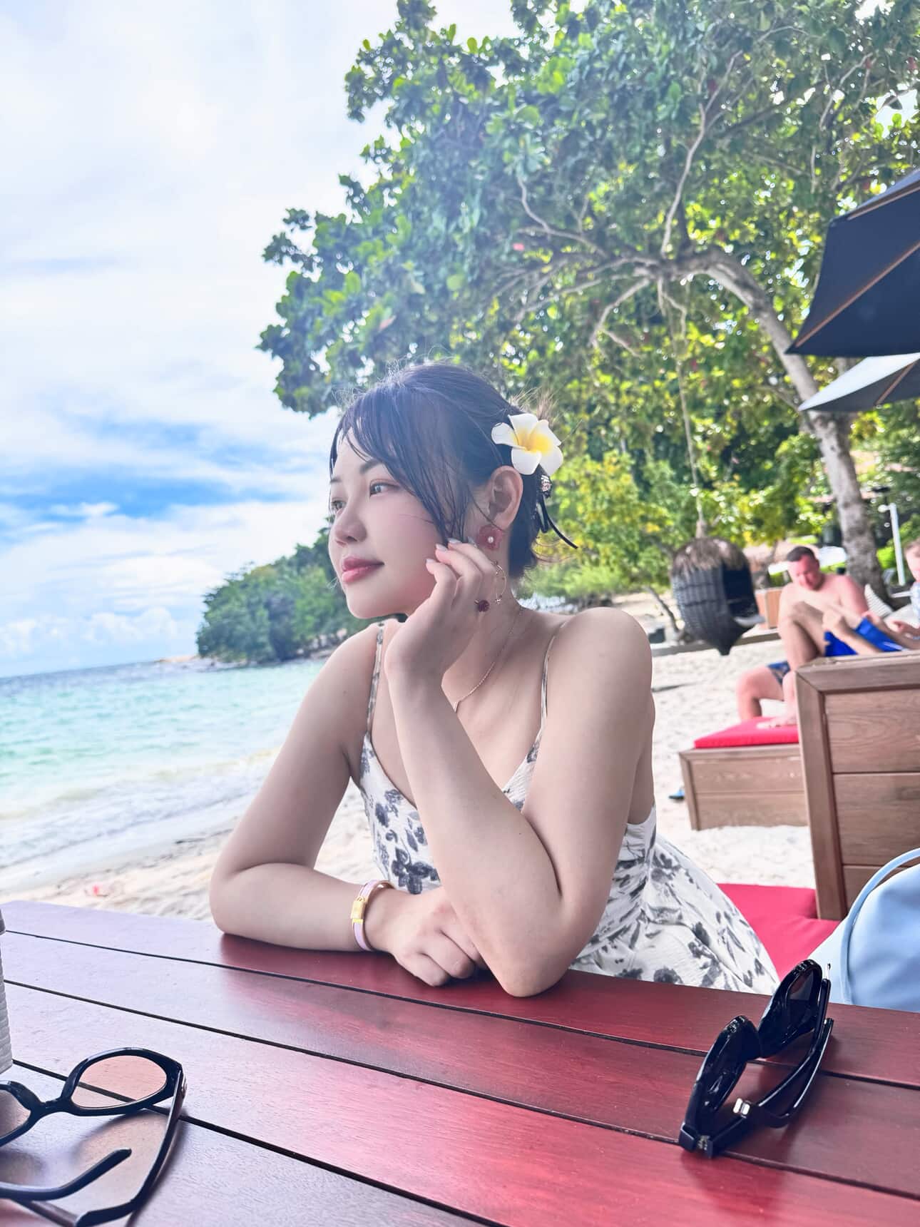 花耳環 |暮Lovely| 天然淡水珍珠 日本樹酯 花朵耳環 情人節禮盒