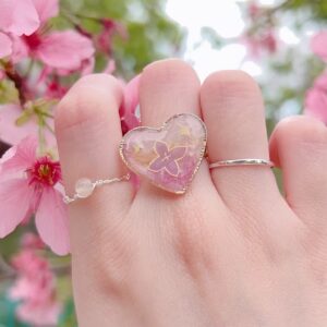 細緻純銀氣質戒指雙面戴 日系愛心小花戒 月光石編織戒指